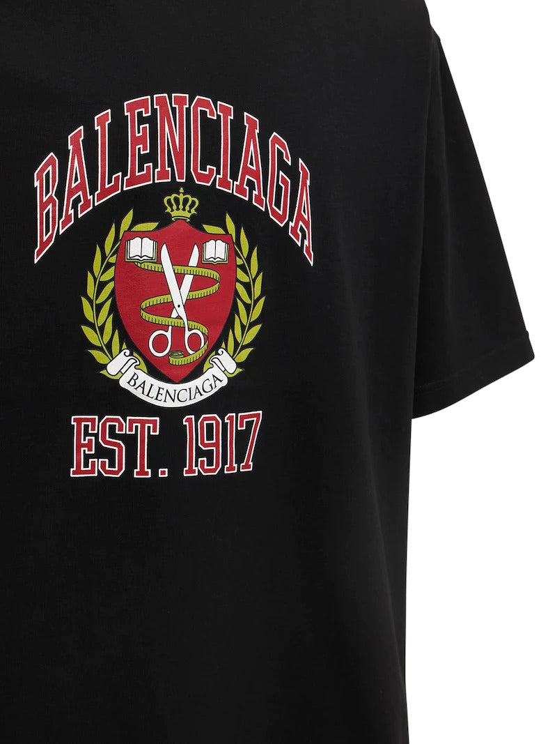 BALENCIAGA College Cotton T-shirt - Black/Red