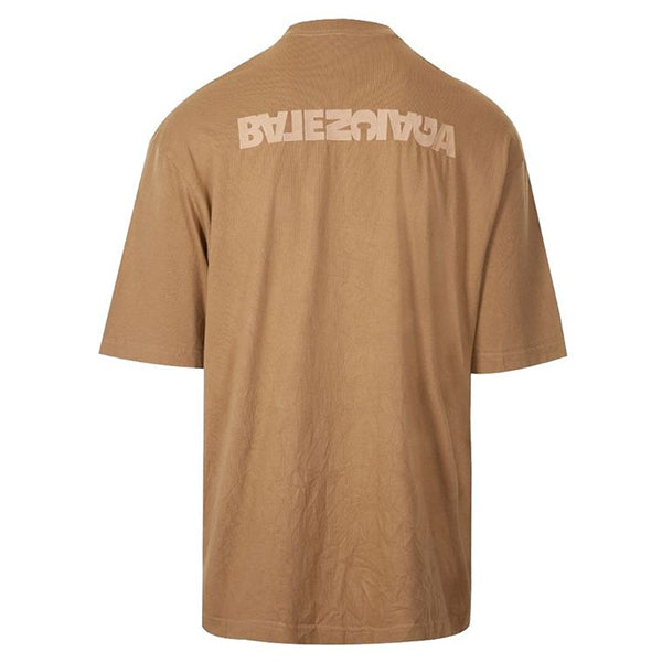 BALENCIAGA Turn Logo Creased T-Shirt Oat