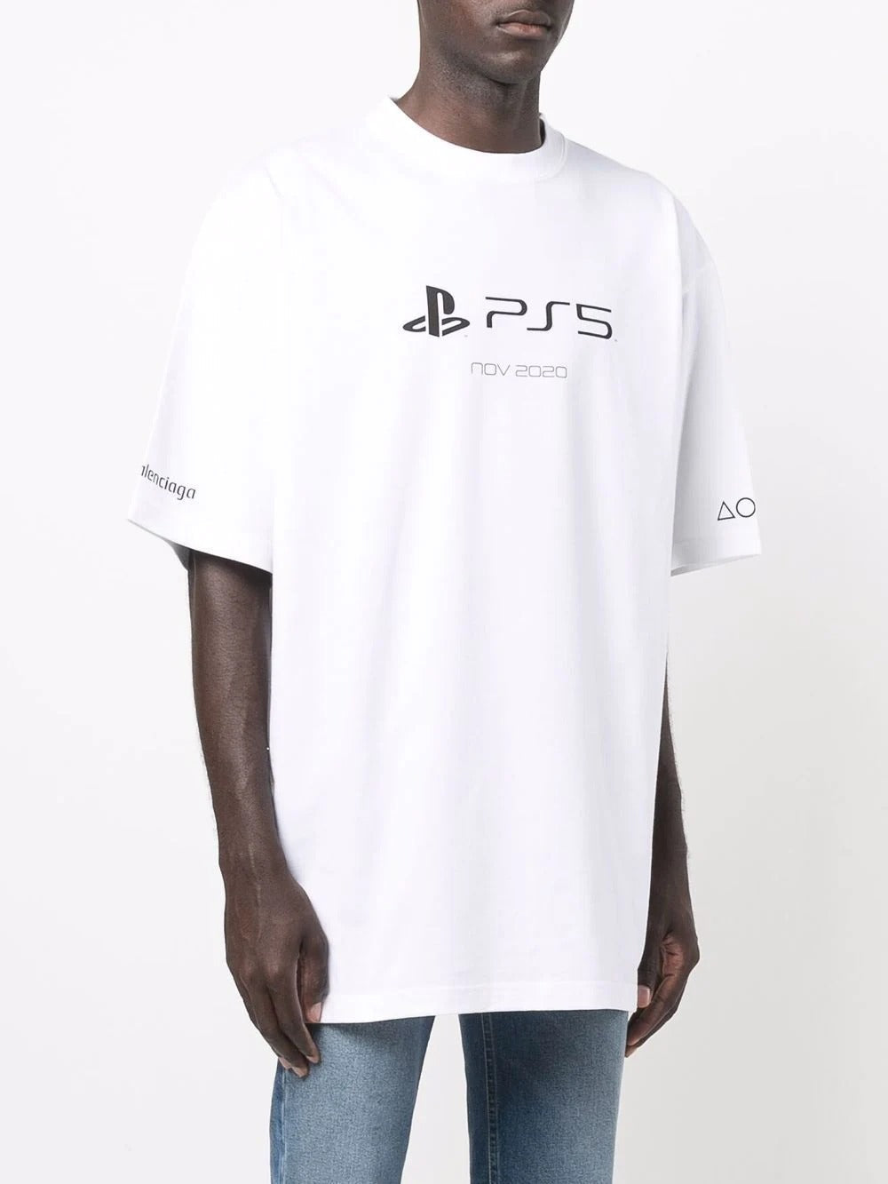 BALENCIAGA Playstation Slim Line T-shirt - White