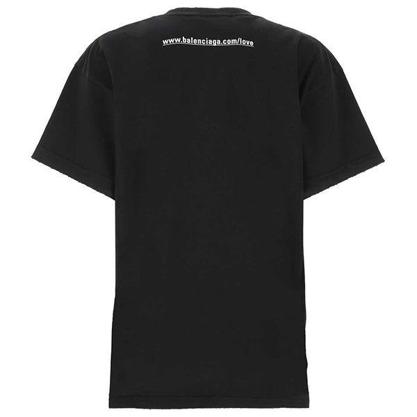 BALENCIAGA I Love U Print T-Shirt - Black