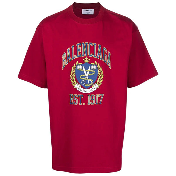 BALENCIAGA College logo-print oversized T-shirt