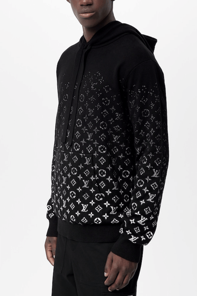 Louis vuitton luxury brand black gradient 3d hoodie leggings set lv gift  167 hcst