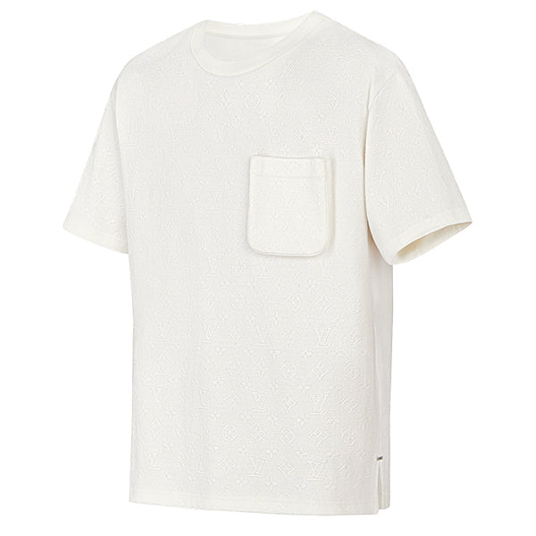 LOUIS VUITTON 2022 Damier White T-Shirt with Chain Detail and Monogram  Pocket