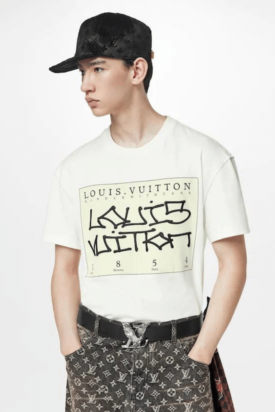 EMBROIDERED LOUIS VUITTON MOCKNECK TEE – dxbout